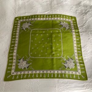 Vintage Silk Scarf Cartouche & Tassles